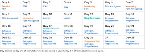 IVF calendar