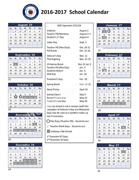 Jackson County calendar tips