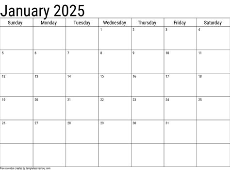 January 2025 calendar template design