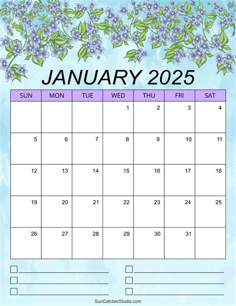 January 2025 Printable Calendar Design