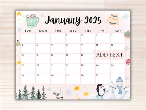 January 2025 Printable Calendar Designs