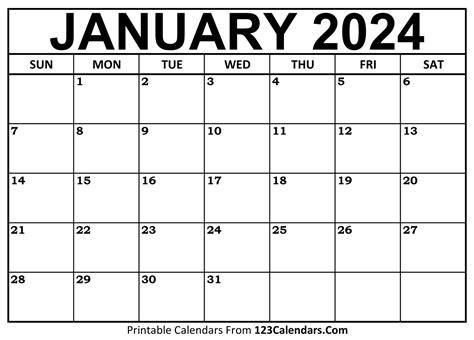 January calendar needs