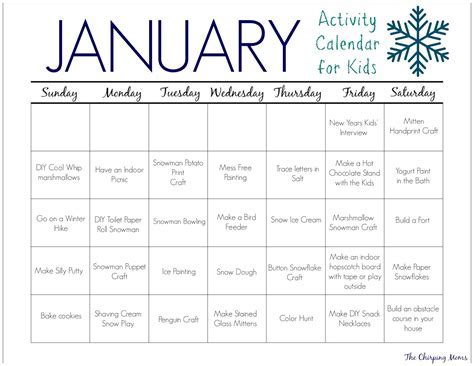 January calendar ideas