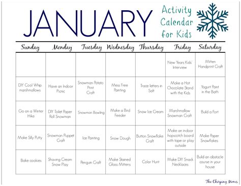 January calendar ideas for increased productivity