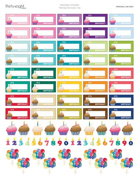 Japanese calendar stickers for birthday reminders