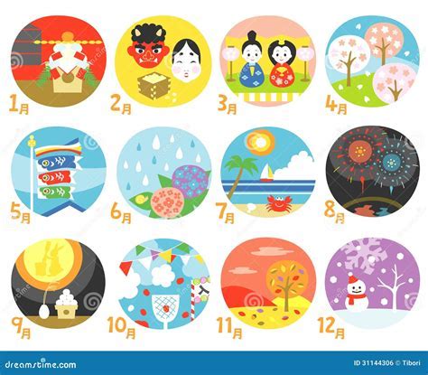 Japanese calendar stickers for planners