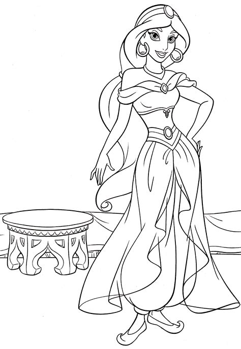 Jasmine coloring pages for adults and children