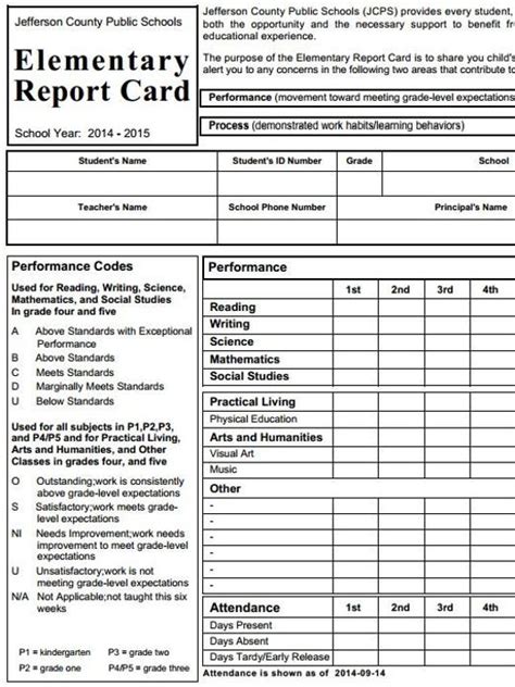 JCPS Grade Reporting Periods