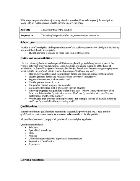 Job Description and Requirements