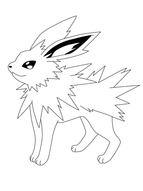 Jolteon coloring page for electric-type fans