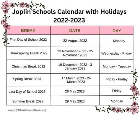 Joplin Schools Calendar and Community Engagement