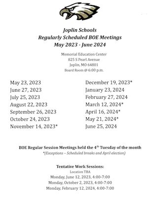 Joplin Schools Key Dates Image 2