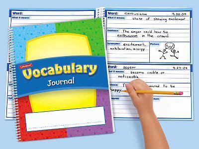 Journal with vocabulary words