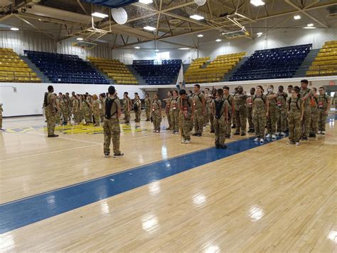 JROTC cadets participating in a leadership exercise