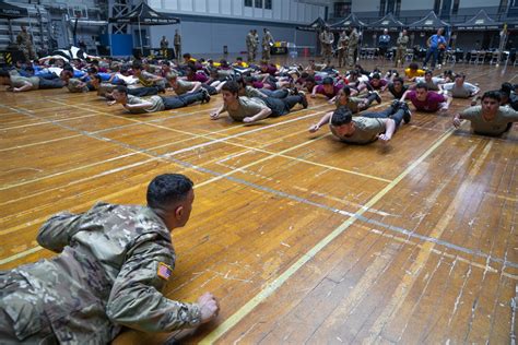 JROTC Cadets Participating in Physical Fitness Training