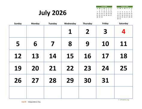 July 2026 Calendar