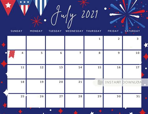 July calendar designs