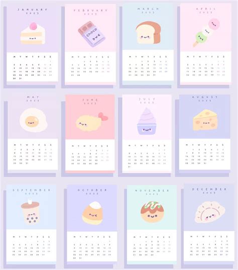 Kawaii Character Calendars