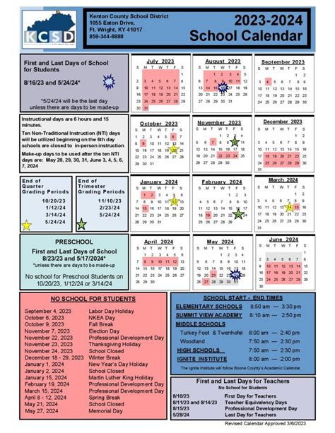 Kenton County Schools Calendar Image 3