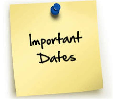 Key Dates and Deadlines