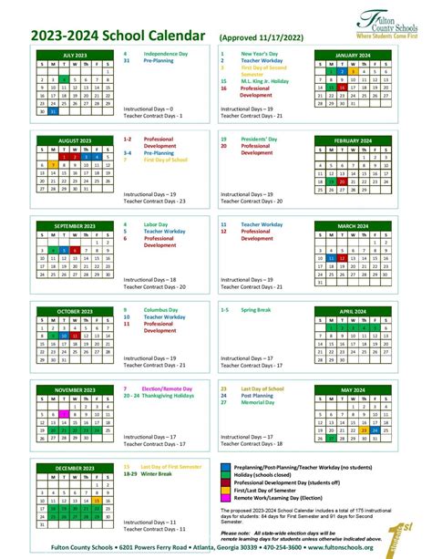 Key Features of the Fulton County Schools Ga Calendar