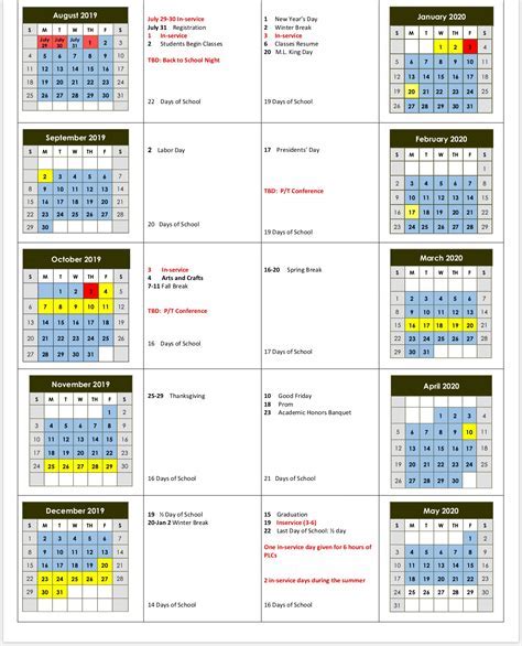 Key Features of the Lake County Schools Calendar