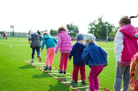 Kids participating in boot camp activities