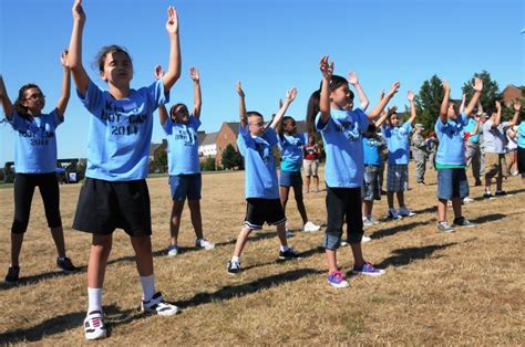 Kids participating in a sports boot camp