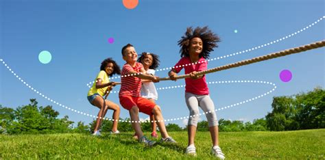 Kids participating in a team-building exercise