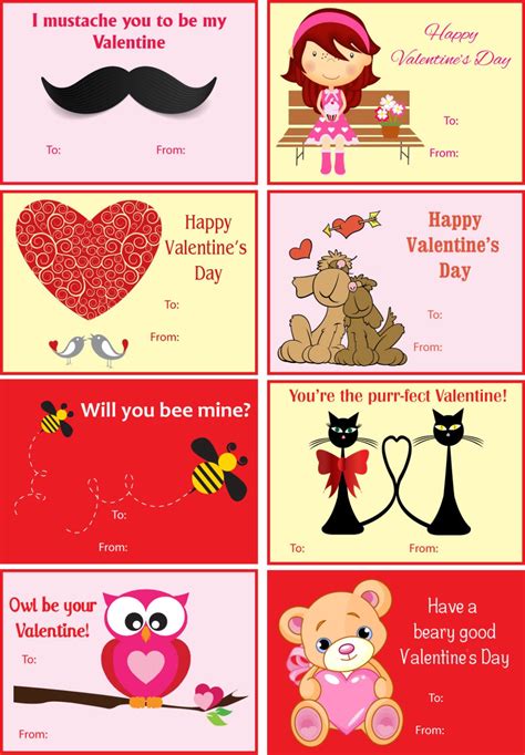 Kids' Valentine's Day card printables