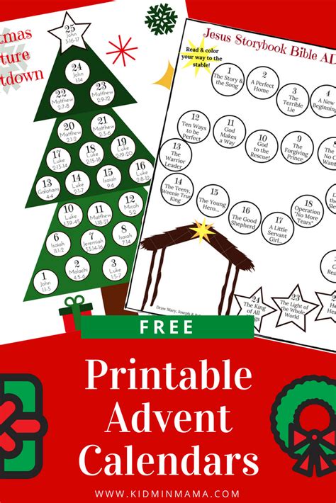 Kinder Advent Calendar Activities