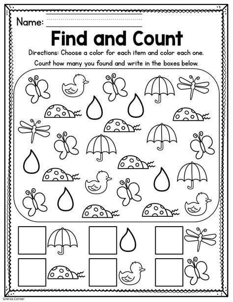 Description of Kindergarten learning printables