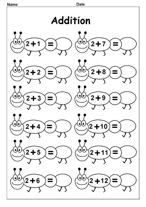 Kindergarten math printables for young learners