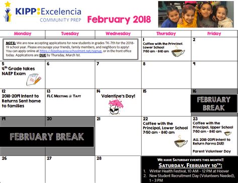 KIPP Calendar Printable