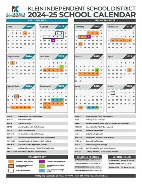 Klein ISD Calendar 2024 Overview