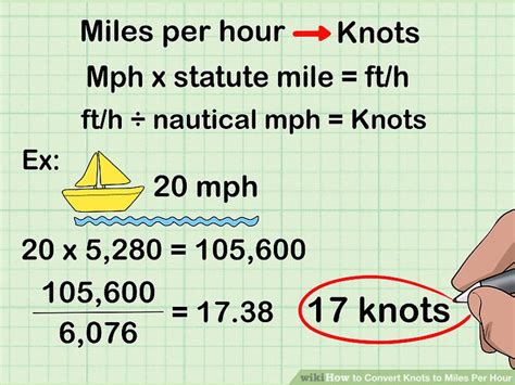 Knots to mph example