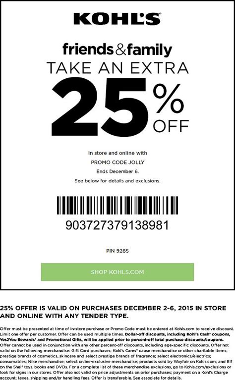 Kohls Printable Coupon Code 1