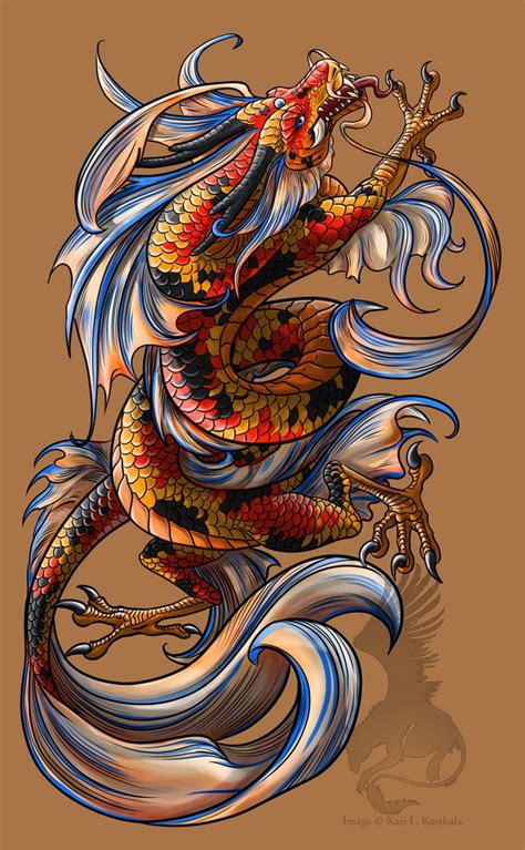 Koi Carp Dragon Tattoo Design 10