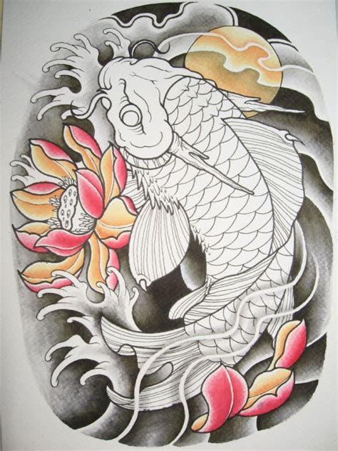 Koi Carp Dragon Tattoo Design 6