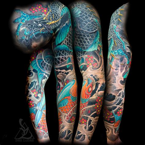 Koi and dragon sleeve