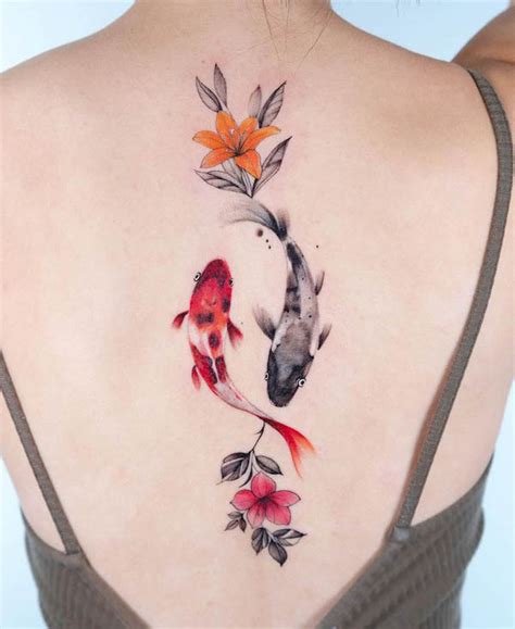 Koi Fish Back Tattoos