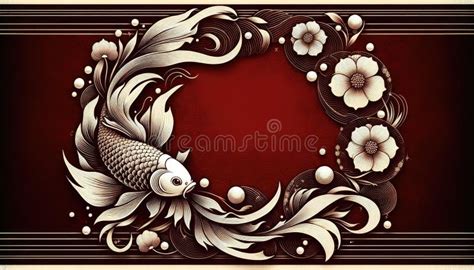 Koi Fish with Floral Elements