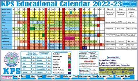 KPS Calendar Overview Image