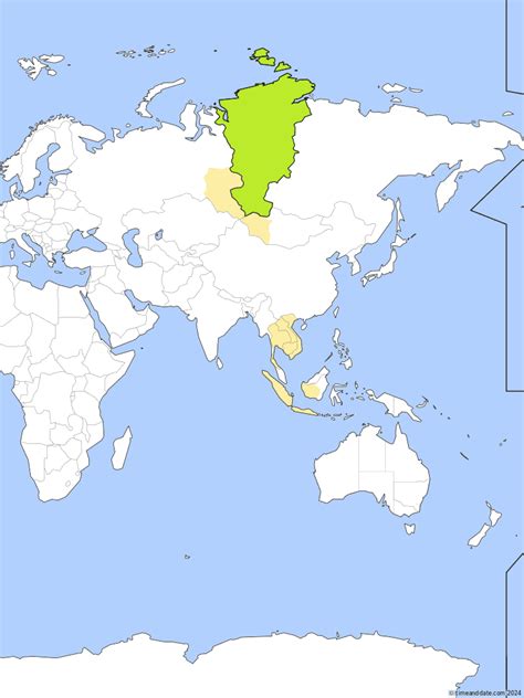 Krasnoyarsk Time Zone Map