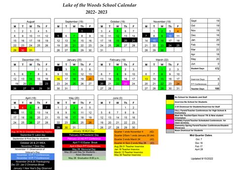 Lakewood City Schools Calendar Overview