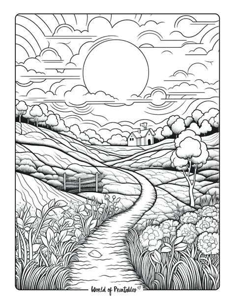 Landscape Coloring Sheets