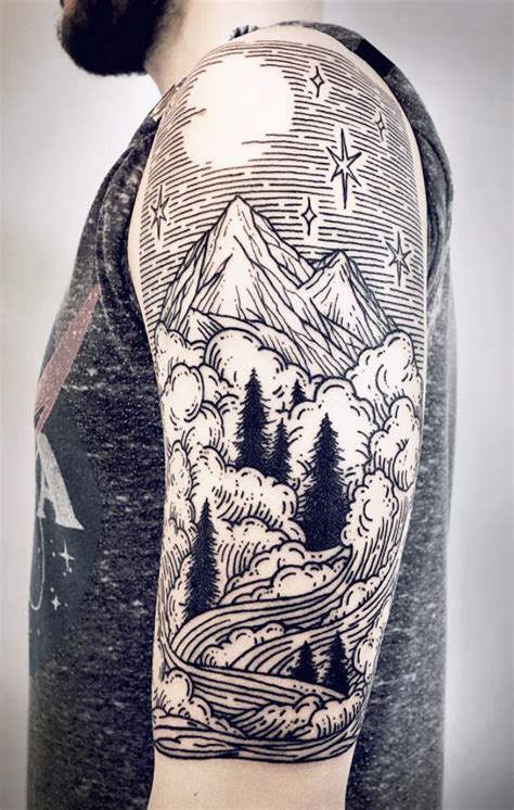 Landscape tattoo design