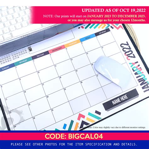 Large desk calendars for entrepreneurs