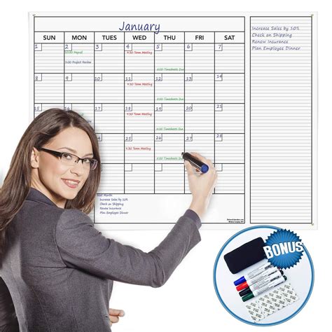 Large Dry Erase Wall Calendar for Planning