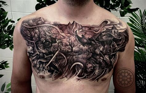 Large Mens Chest Tattoos